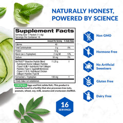 Scoop beside a glass of BioTrust Ageless Multi Collagen powder