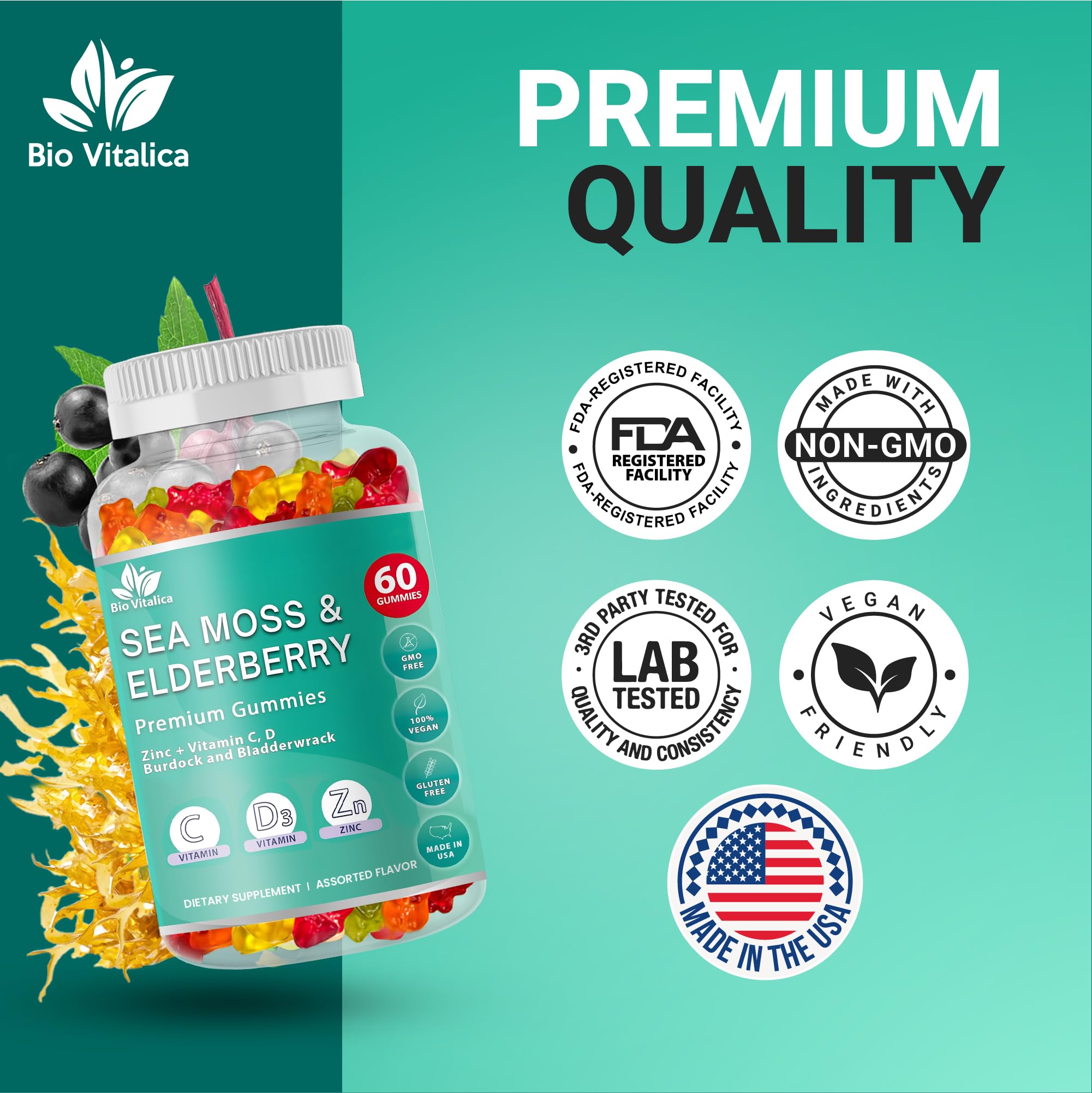 BIO VITALICA kids-friendly gummies with fruity flavors appeal to children