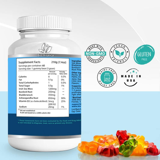 BioVitalica gummies closeup shows fruity flavor and soft texture for daily enjoyment.