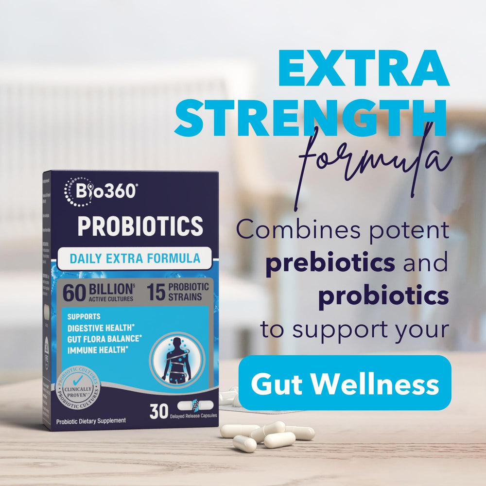 Bio360 organic prebiotic-fiber blend icon representing nourishment for gut bacteria.