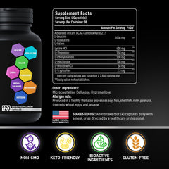 BIOACTIVE LABS Advanced amino formula bottle highlighting vegan energy support