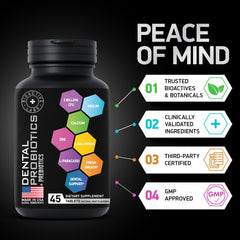 BIOACTIVE LABS probiotic tablets contributing to fresh breath potential.