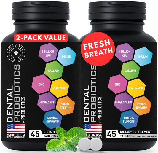 BIOACTIVE LABS dental probiotics packaging for teeth and gums.