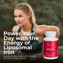 BioAvailable Liposomal Iron daily-use capsules, stable dry-powder format for convenience.