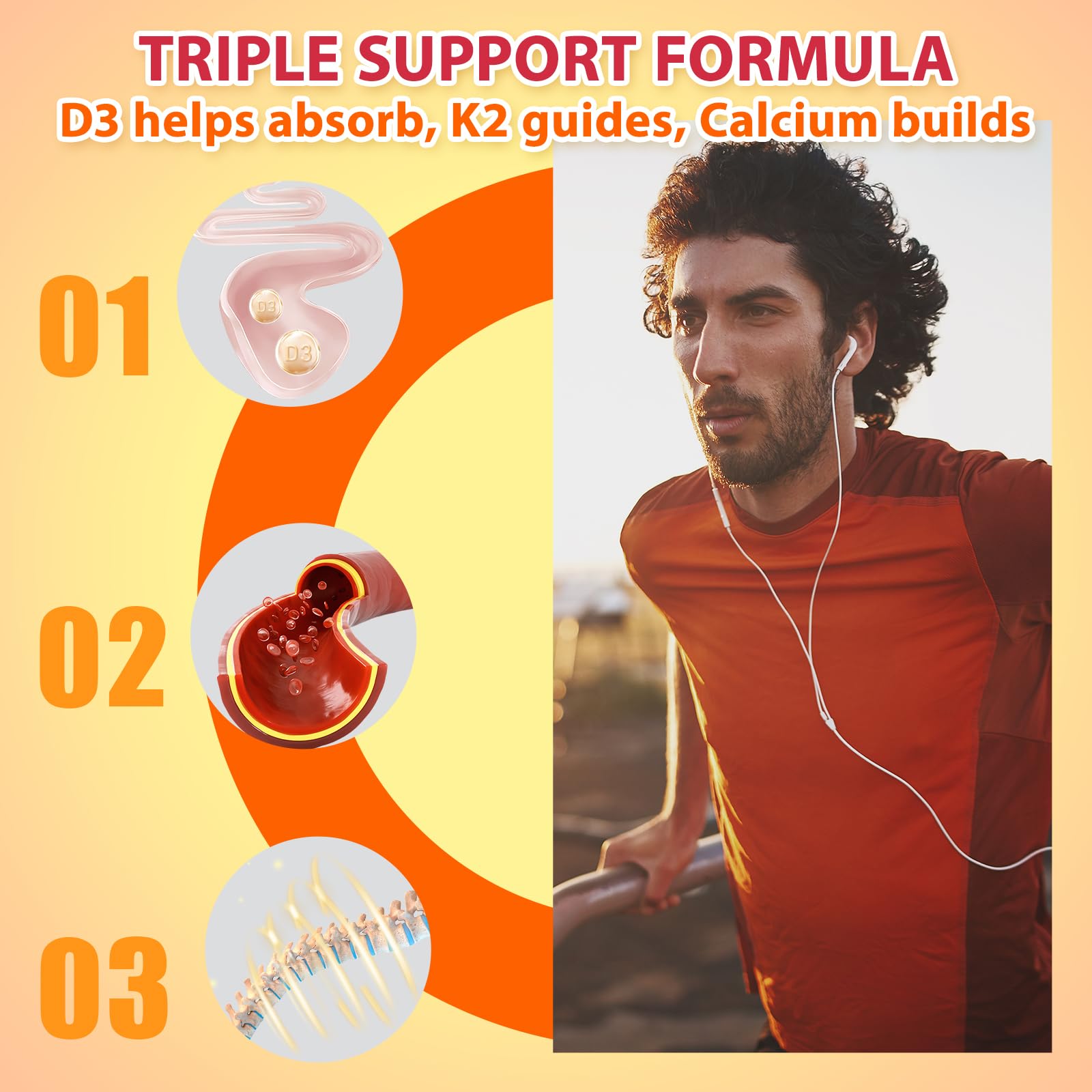 Biobor vitamin blend serving info highlights 60 gummies per bottle for two months.