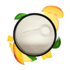 Biochem BCAA Peach Mango dissolved in water showing electrolyte hydration