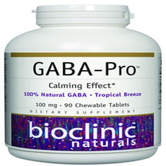 Bioclinic Naturals GABA-Pro 100 mg chewable tablet for calming support in tropical breeze flavor