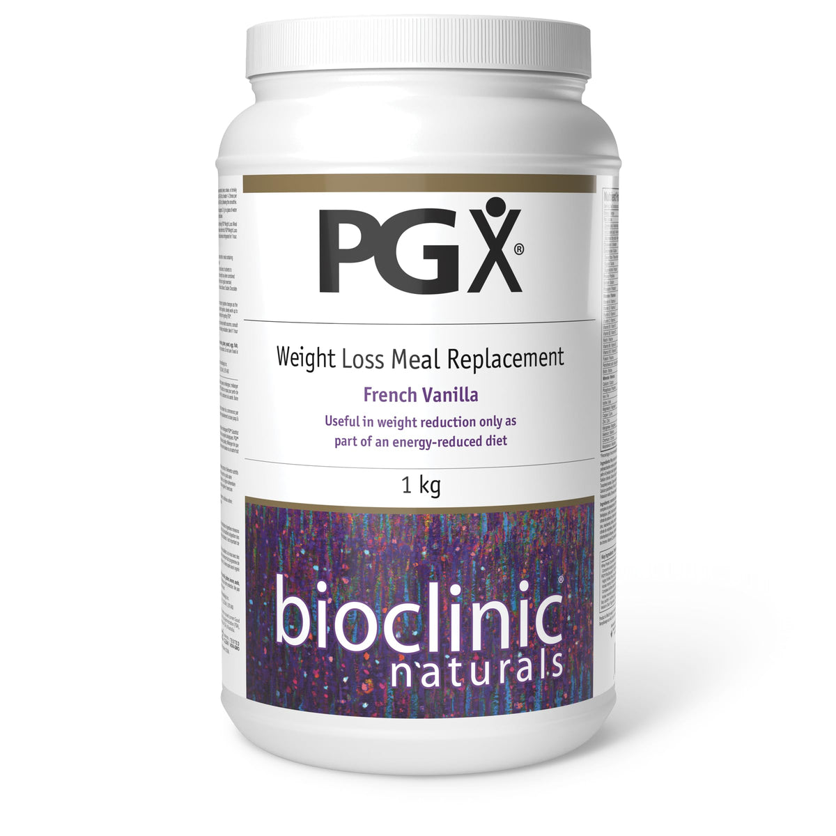 Bioclinic Naturals PGX weight loss meal replacement French Vanilla bottle for quick, satiety-friendly shakes.