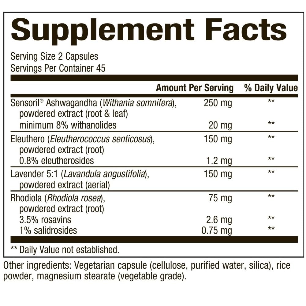 Sereni-Pro capsules by Bioclinic Naturals ideal for daily stress support.