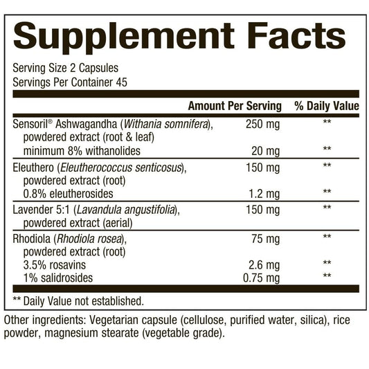 Sereni-Pro capsules by Bioclinic Naturals ideal for daily stress support.