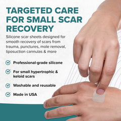 BIODERMIS Epi-Derm Epi-Tab Squares demonstrates small scar coverage for liposuction marks.