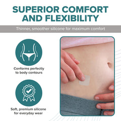 BIODERMIS Epi-Derm Epi-Tab Squares thin flexible patch adheres smoothly to curves.