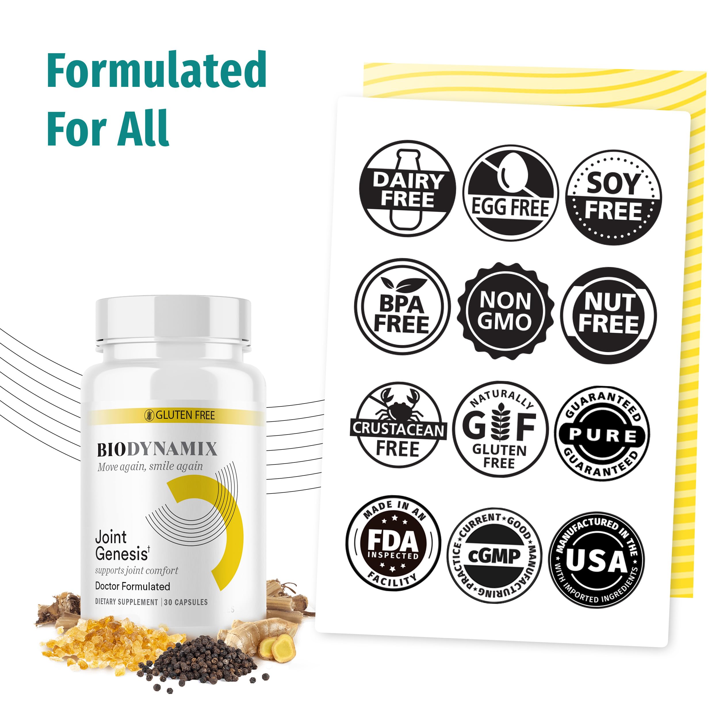 BioDynamix Joint Genesis vegan-friendly allergen-free formula label