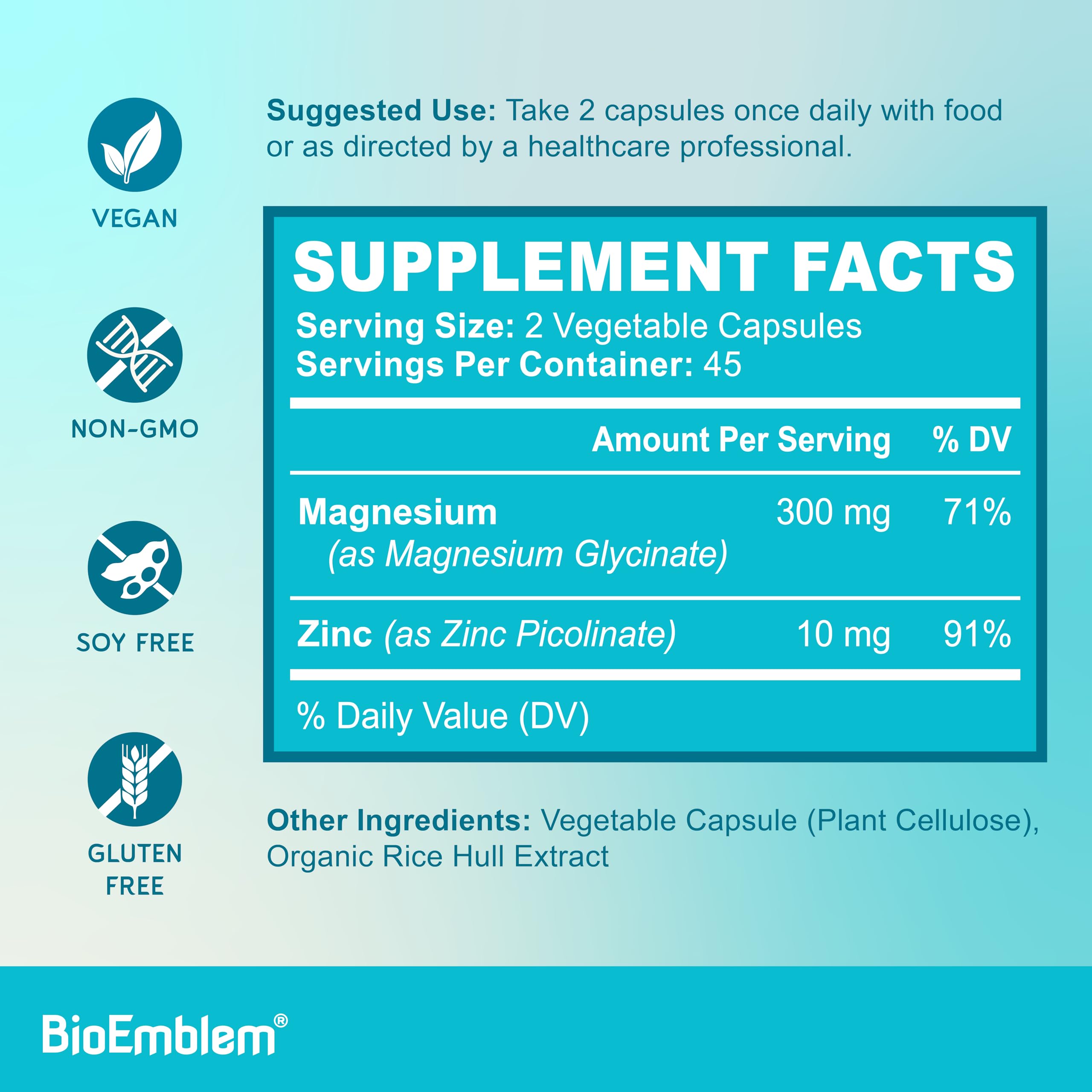 BioEmblem immune support graphic suggests zinc benefits for healthy defense mechanisms