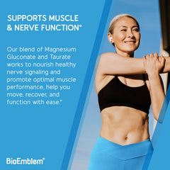 BioEmblem Triple Magnesium dissolves instantly in water with refreshing passionfruit mango flavor.