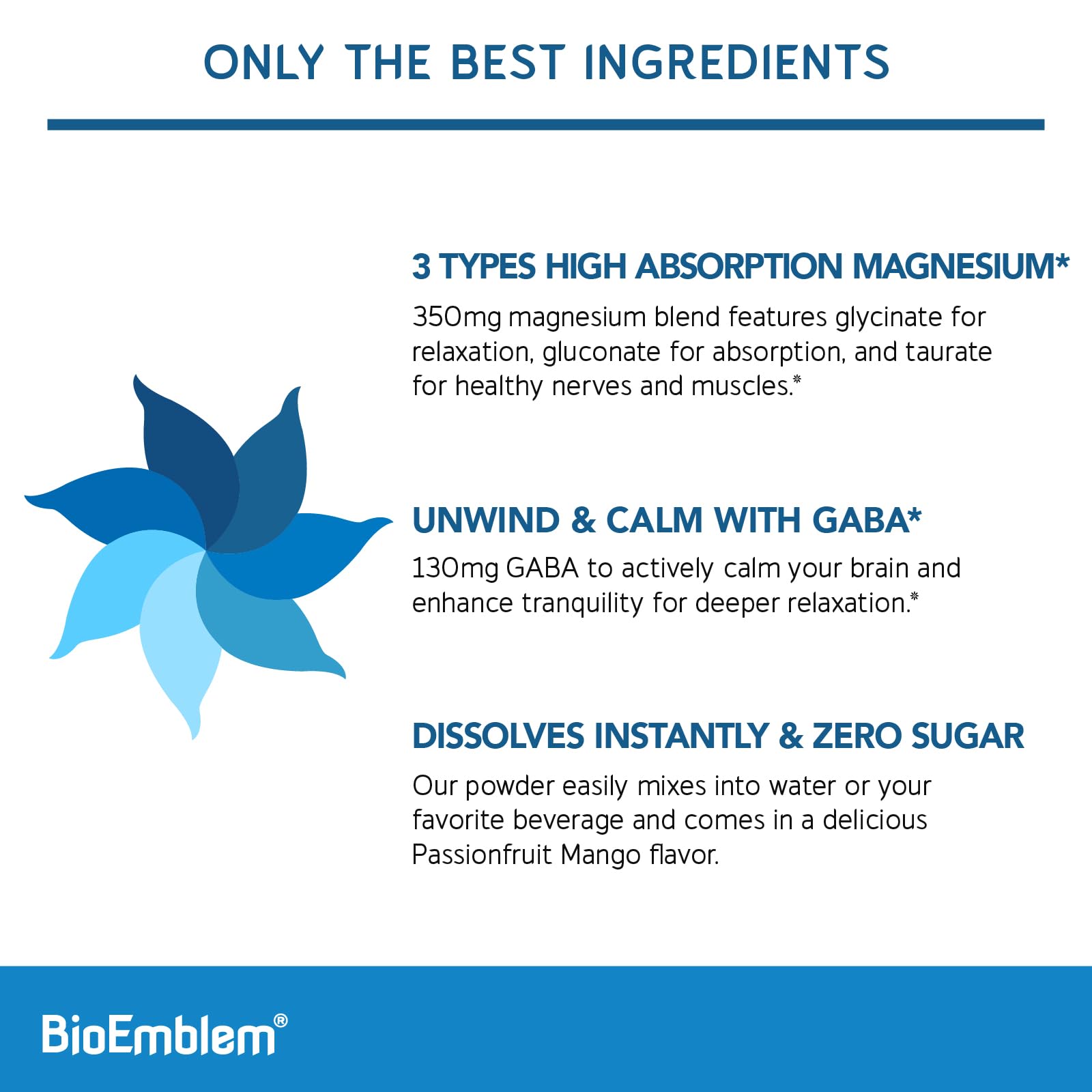 BioEmblem magnesium powder dissolving in water for quick refreshment