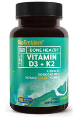 BioEmblem Vitamin D3 K2 capsules bottle with 3-in-1 formula for daily support