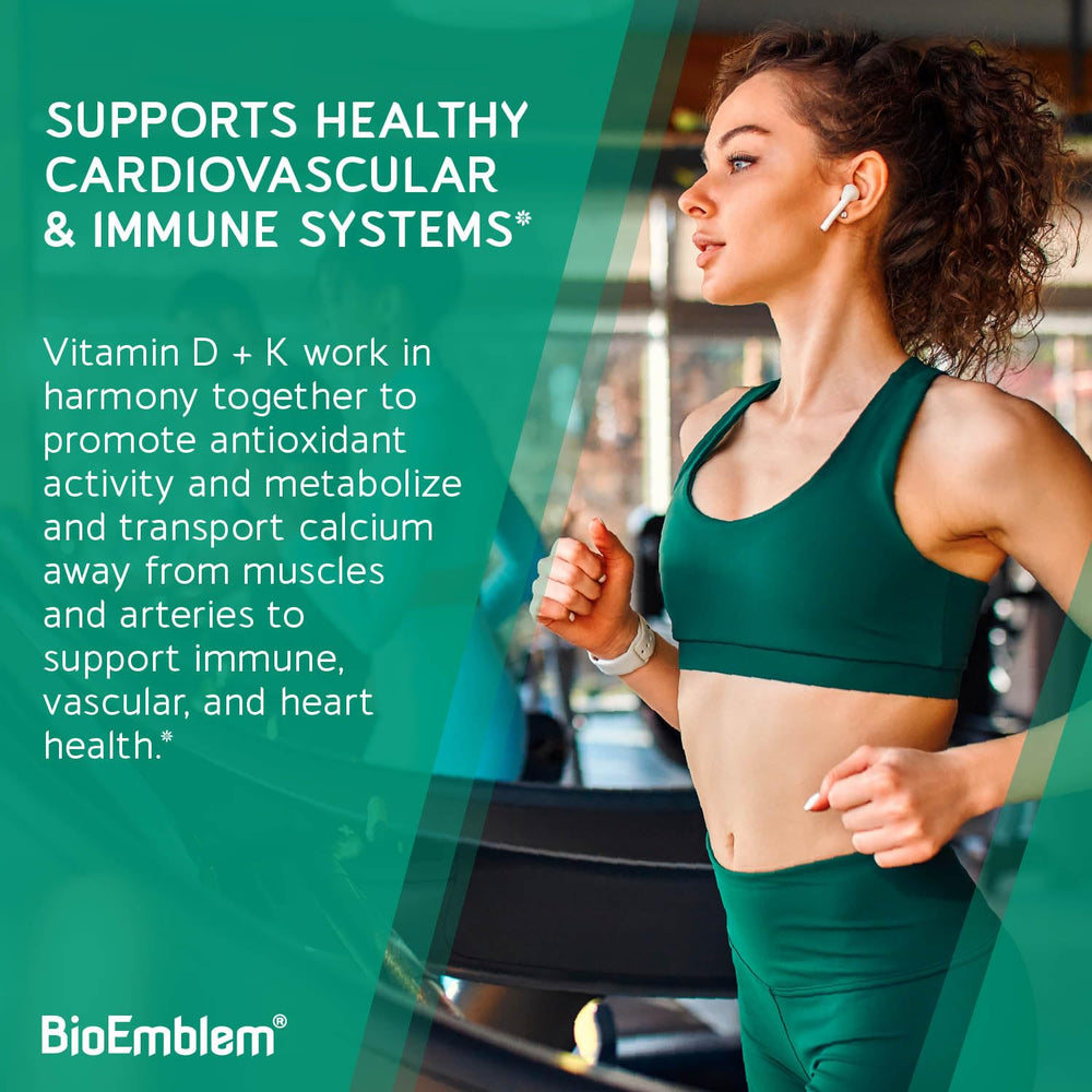 BioEmblem Vitamin D3 K2 packaging highlights MK-7 and MK-4 content