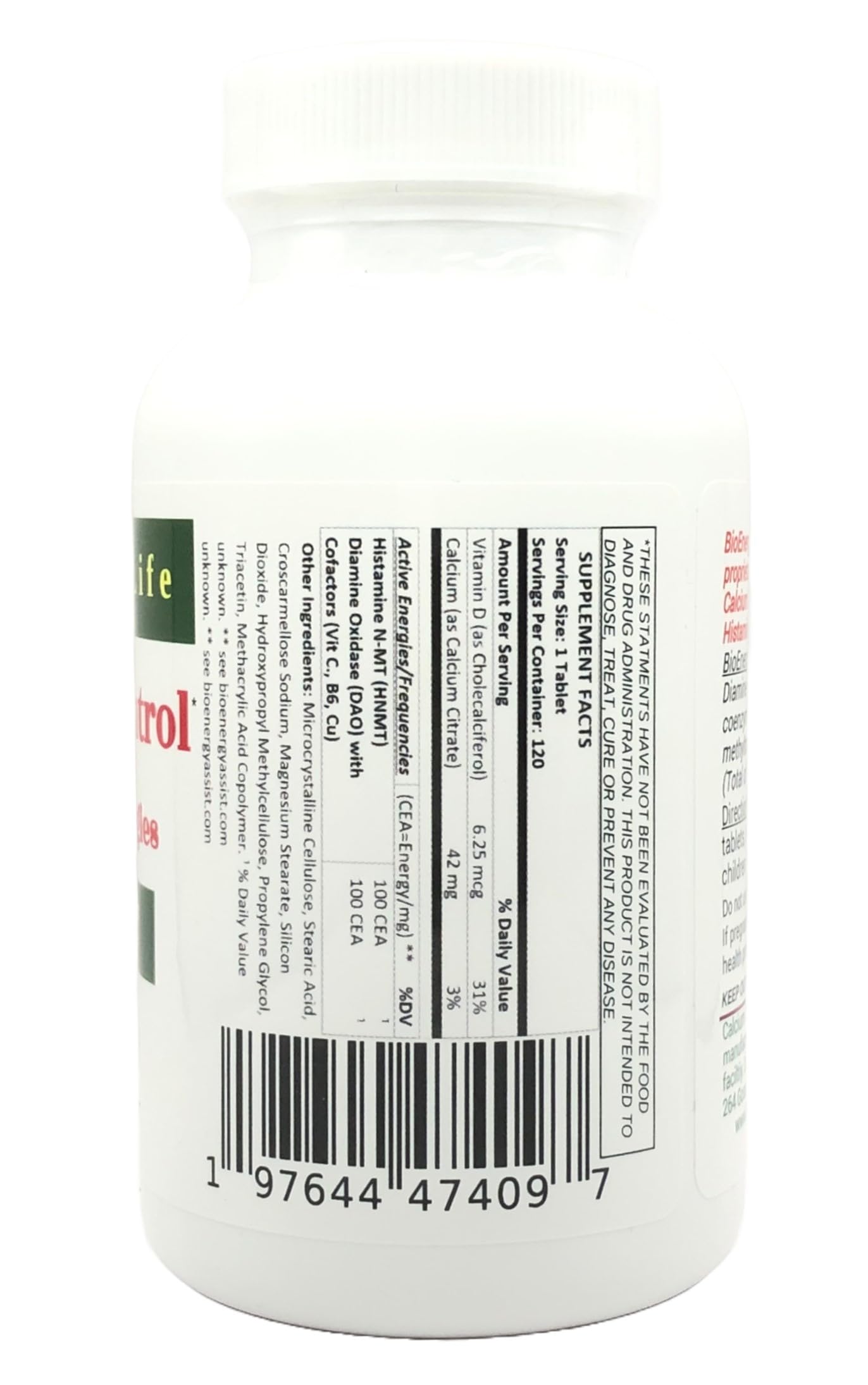 Serving image demonstrates convenient tablet portion for daily use.