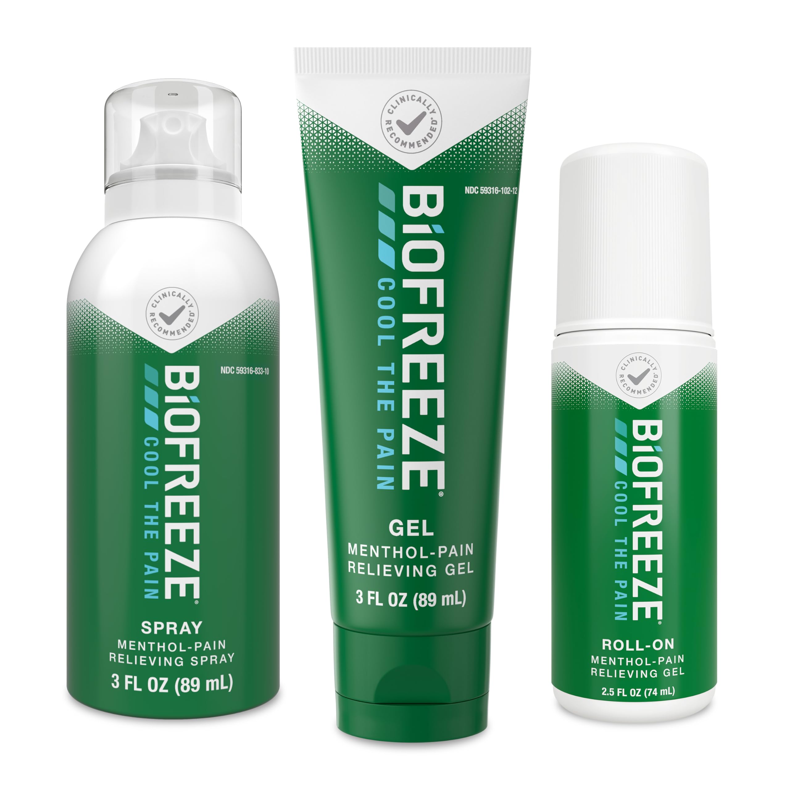 Biofreeze spray with upside-down nozzle for easy reach.