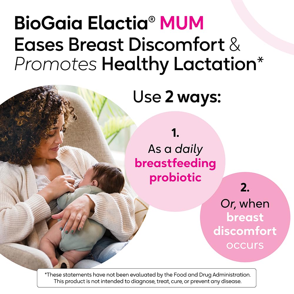 BioGaia Elactia daily-use setup for convenient lactation support.