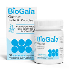 BioGaia Gastrus bottle front signaling a trusted probiotic for daily gut support.