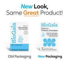 BioGaia Gastrus capsules showcasing dual-strain formula for GI balance