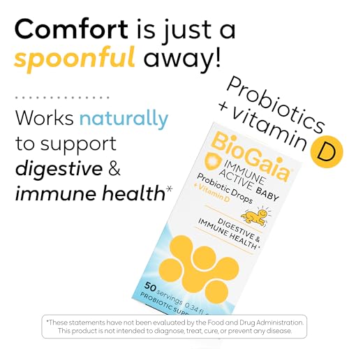 Biogaia Immune Active with Vitamin D label supporting immune health and bone growth.
