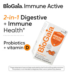 Close up of orange flavored chewables for daily BioGaia probiotic support for kids.