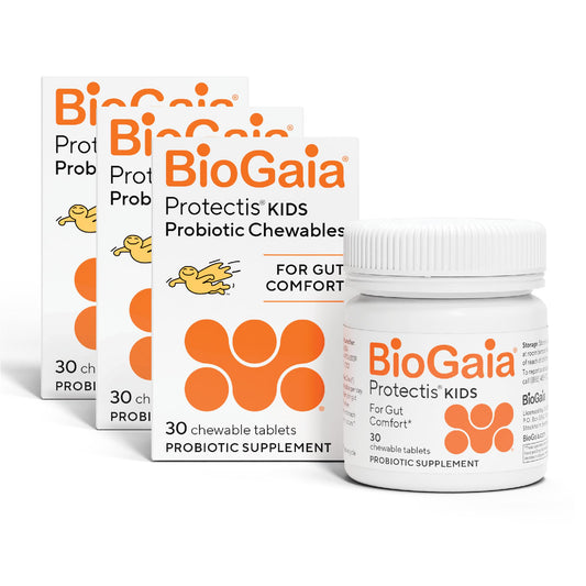 BioGaia Kids Probiotic Chewables packaging front with lemon-lime flavor.
