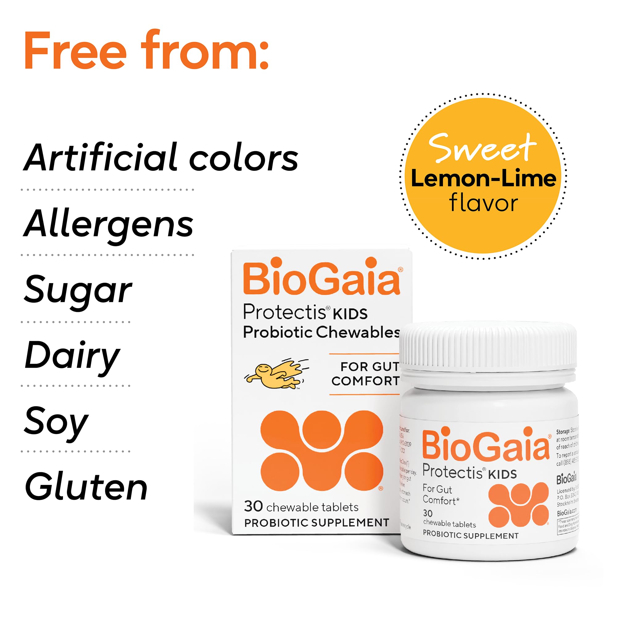 BioGaia lemon-lime flavor close-up invites tasting.