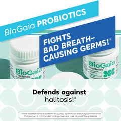 BioGaia Prodentis alcohol-free image emphasizes gentle, safe oral probiotic use.