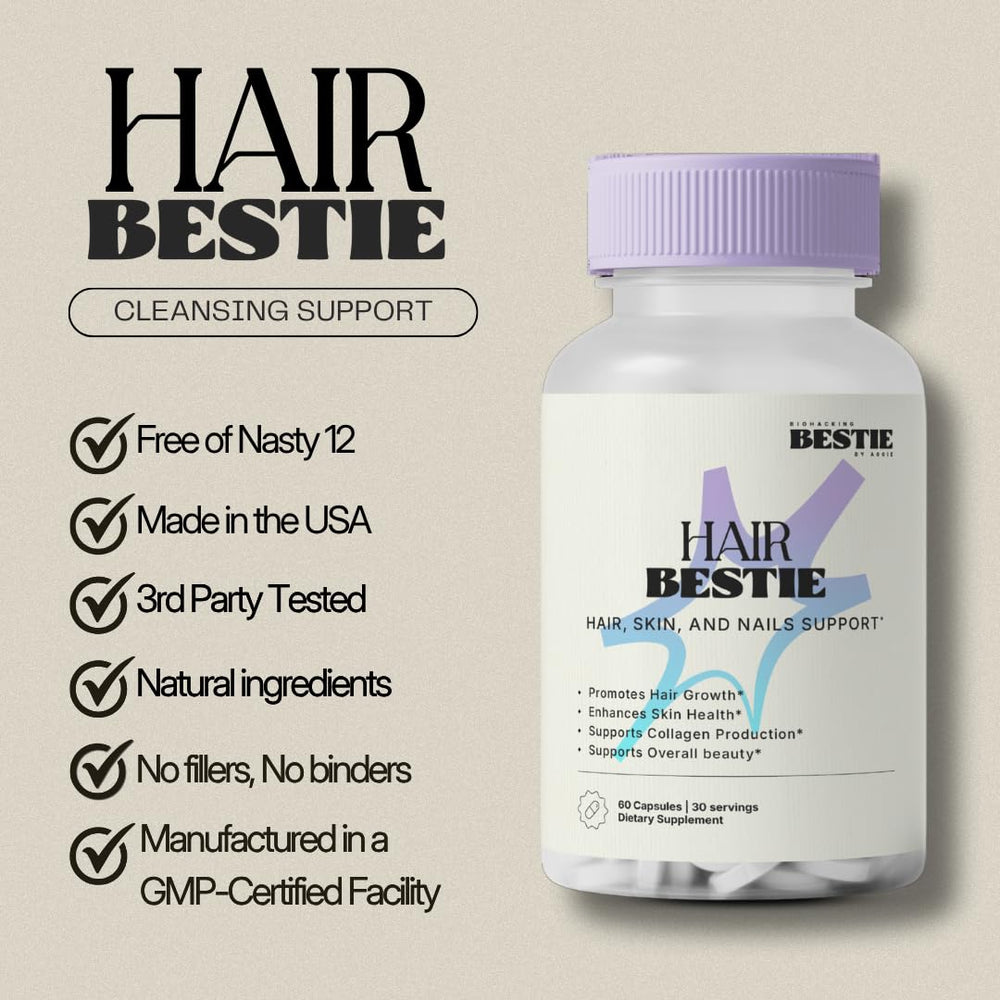 Biohacking Bestie Bamboo extract visual highlights natural ingredient focus.