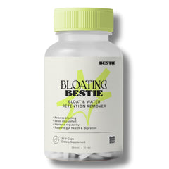 Biohacking Bestie Bloating bottle pour for easy post-meal intake and comfort.