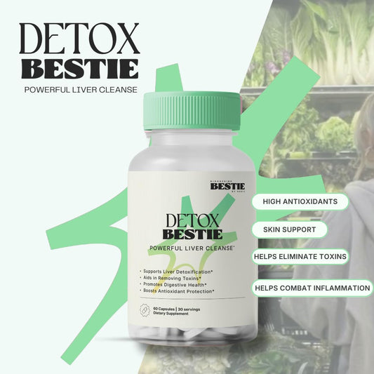 Biohacking Bestie Detox Bestie capsules ready for easy digestion support