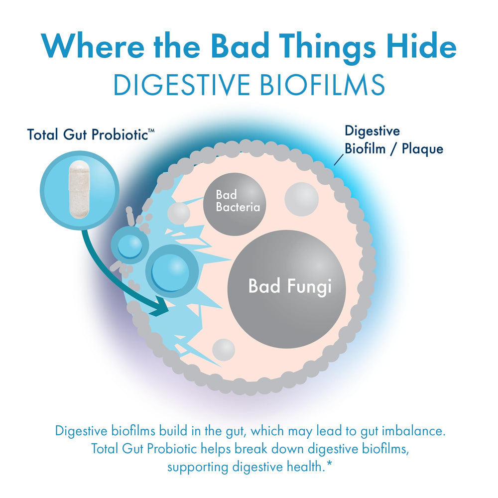 Hands holding BIOHM Total Probiotic bottle during daily digestion routine