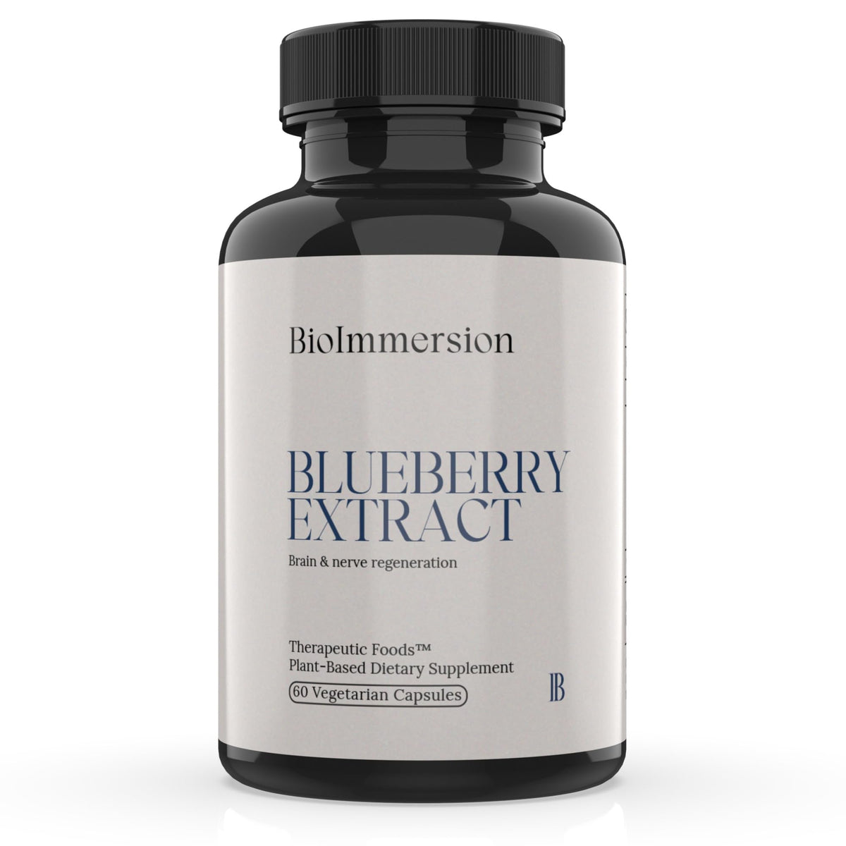 BioImmersion North American Blueberry Extract bottle shows concentrated phytochemicals for brain and cellular support.