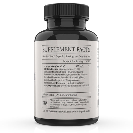 BioImmersion Cranberry Pomegranate Synbiotic label highlights vegan, excipient-free quality