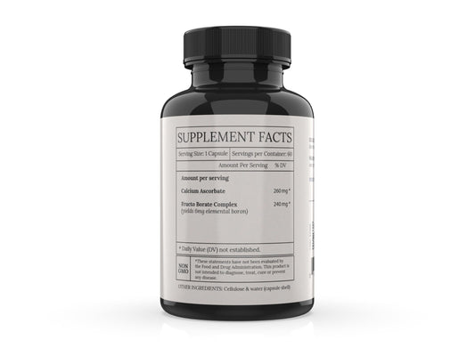 BioImmersion Fructo Borate bottle-pour shows simple daily dosing for consistency.
