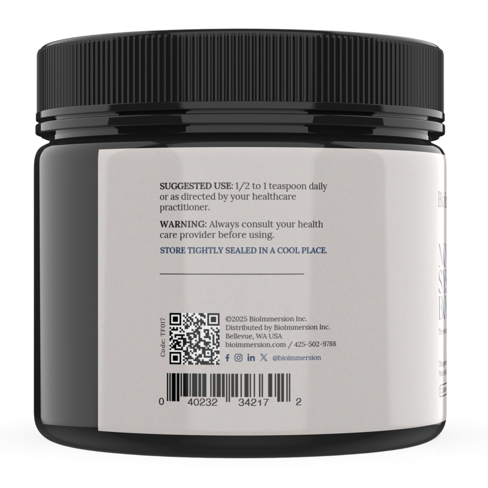 BioImmersion No 7 clean-label packaging showcasing vegan, non-GMO formula without allergens