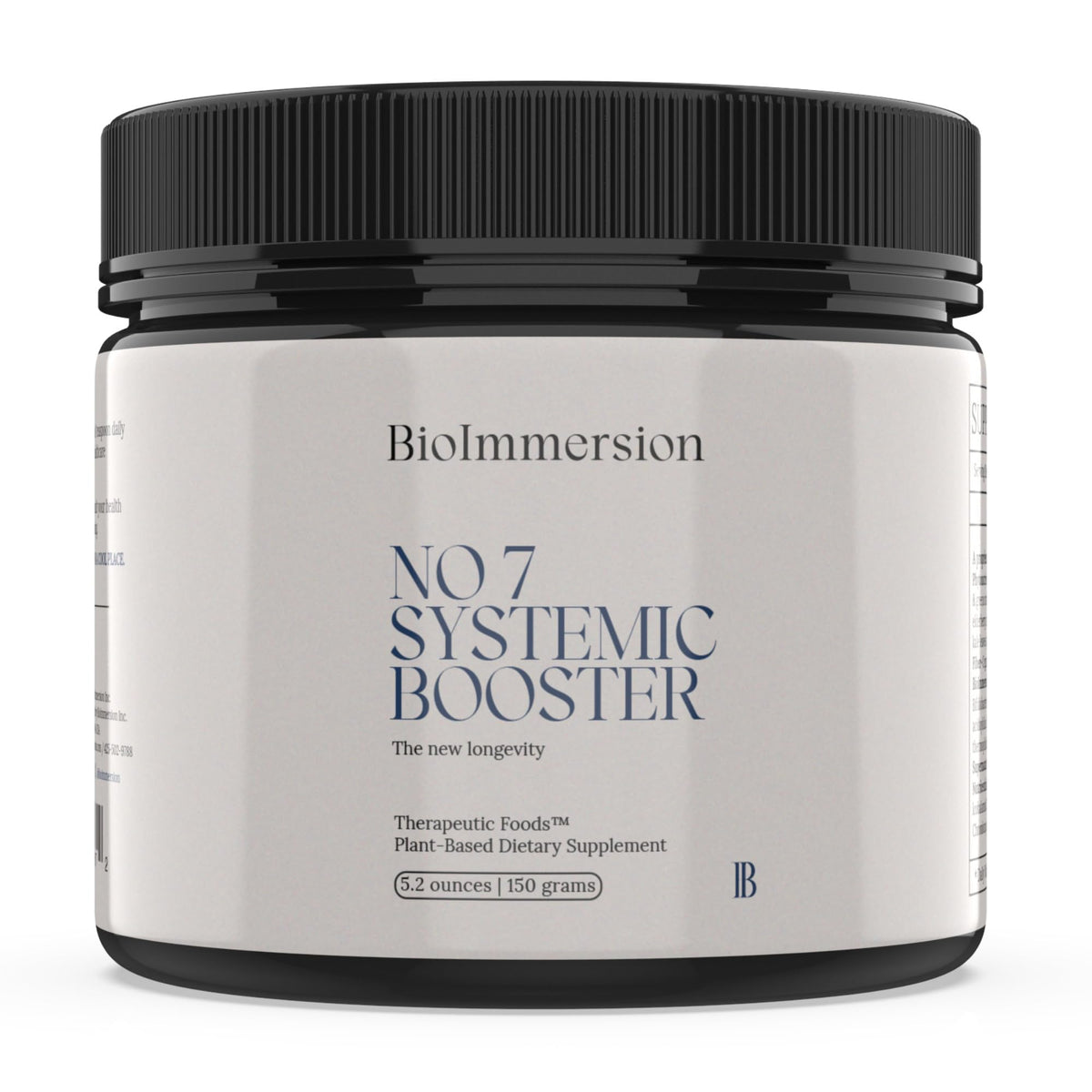 BioImmersion No 7 Systemic Booster bottle with clean label for daily plant-based wellness
