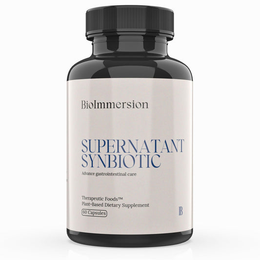 BioImmersion Supernatant Synbiotic capsule promotes daily digestion comfort.