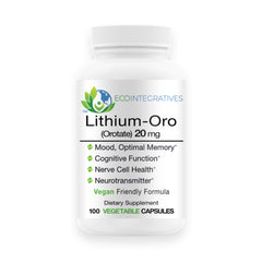 BioInnovations Lithium Oro bottle with capsules supports daily mood and cognitive wellness.