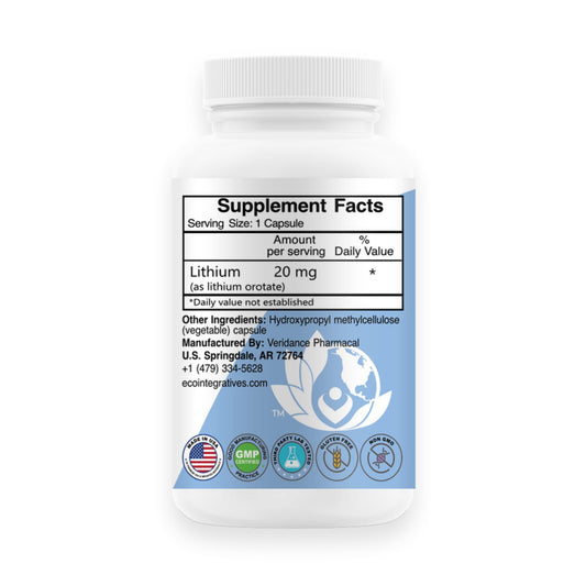 BioInnovations Lithium Oro label front communicates potency for memory and focus.