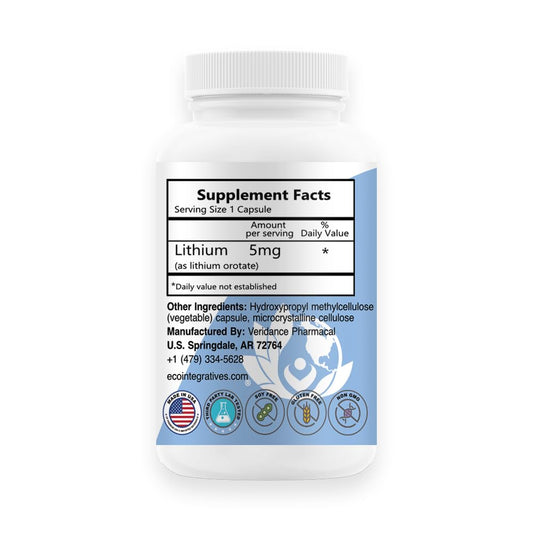 BioInnovations Pharmacal Lithium Oro capsules close-up for everyday use.