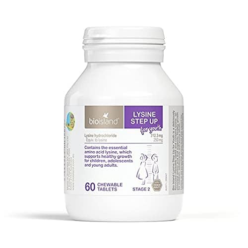 Bio Island Lysine Step Up for Youth packaging branding conveys reliability.