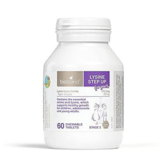 Bio Island Lysine Step Up for Youth packaging branding conveys reliability.