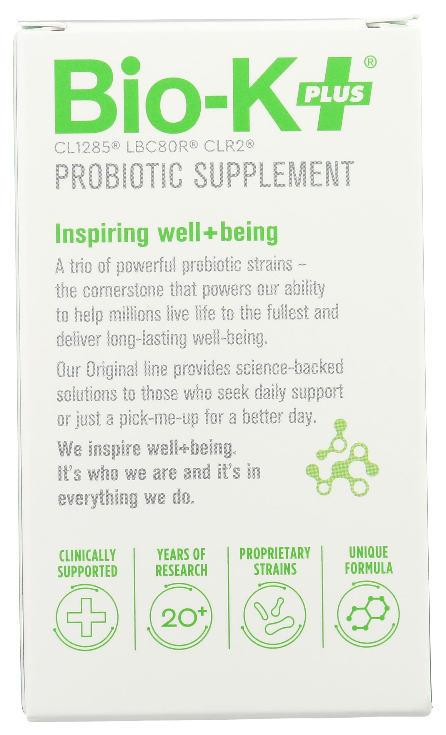 Closeup of Bio-K Plus Dailycare label highlighting 50B cultures