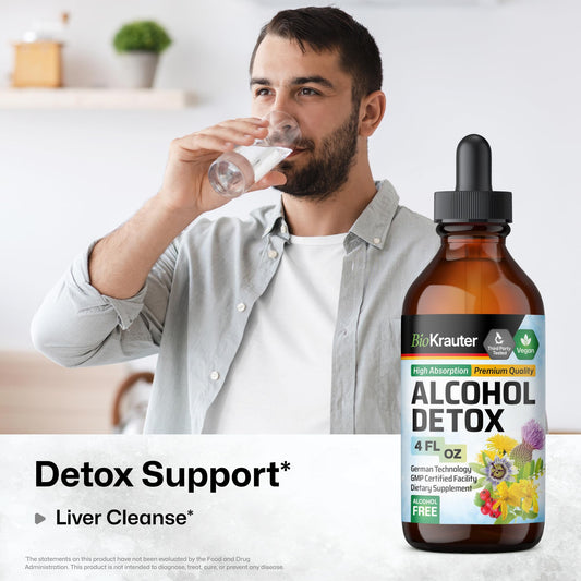 BIO KRAUTER alcohol detox tincture dropper for easy under tongue use.