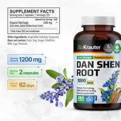 BIO KRAUTER Dan Shen root capsules ingredients panel details danshen extract